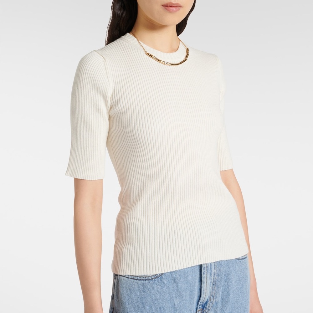 RÓHE Ribbed-knit cotton-blend top